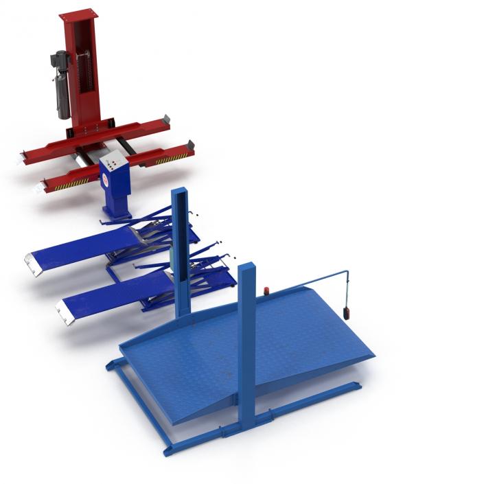 Car Lifts Rigged Collection 3D