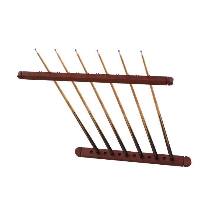 Billiard Cue Rack 3D