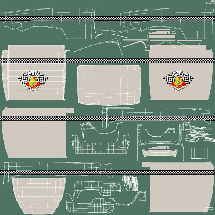 3D Checker Taxicab 1982 Simple Interior