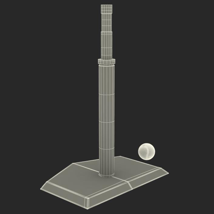 Baseball Batting Tee and Ball 3D model