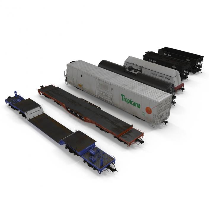 3D model Railroad Industrial Cars Collection