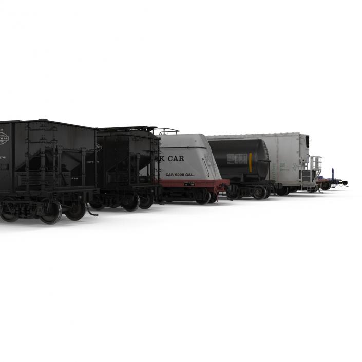 3D model Railroad Industrial Cars Collection