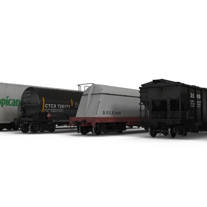 3D model Railroad Industrial Cars Collection