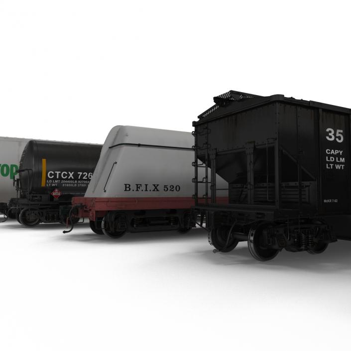 3D model Railroad Industrial Cars Collection