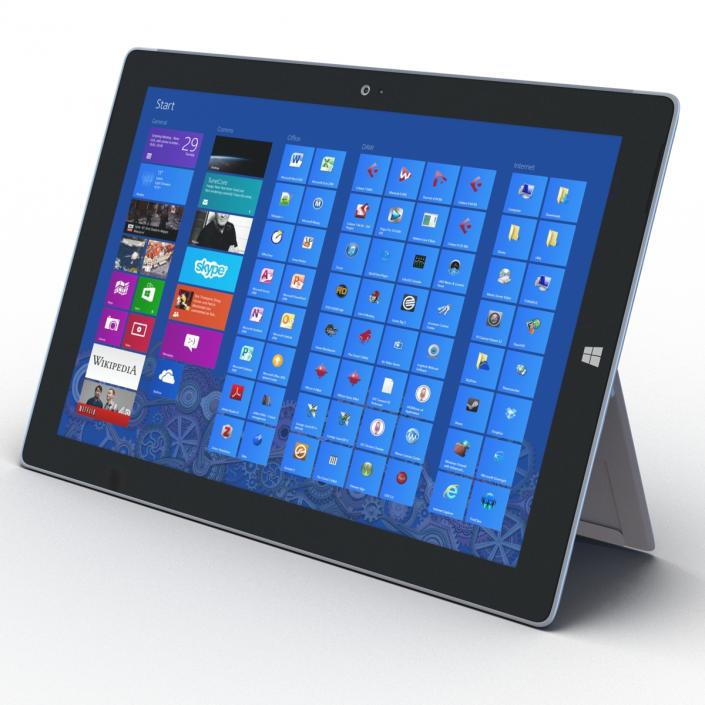 3D Microsoft Surface 3 Tablet