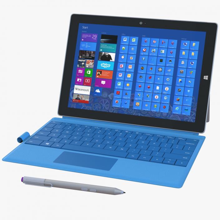 3D Microsoft Surface 3 Rigged