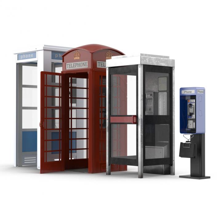 Public Phones Collection 3D model