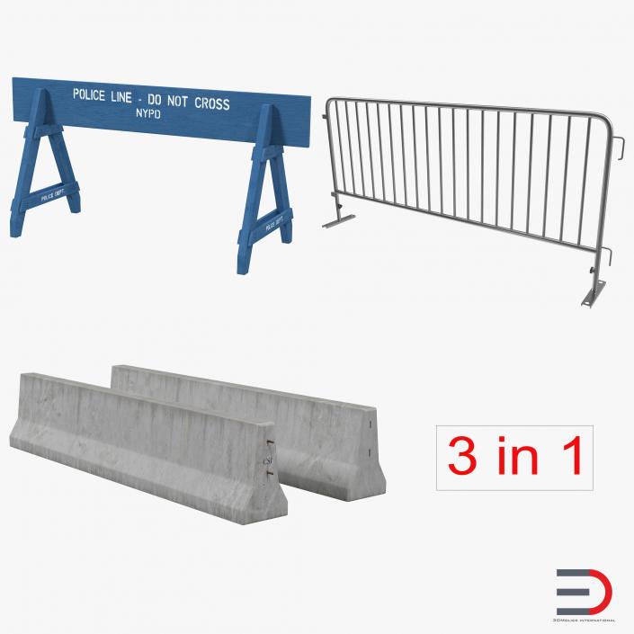 Road Barriers Collection 3D model