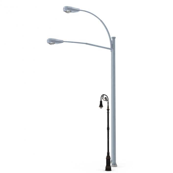 3D Street Lamps Collection model