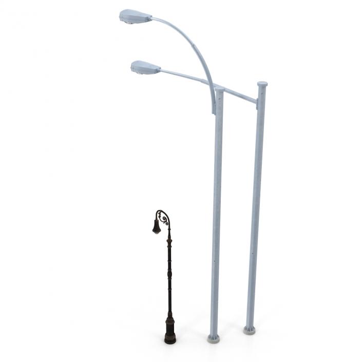 3D Street Lamps Collection model