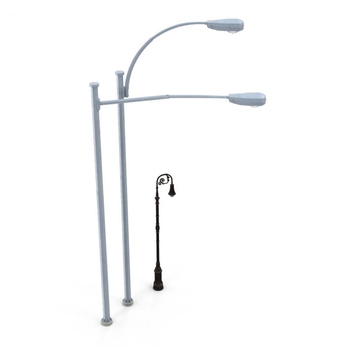 3D Street Lamps Collection model