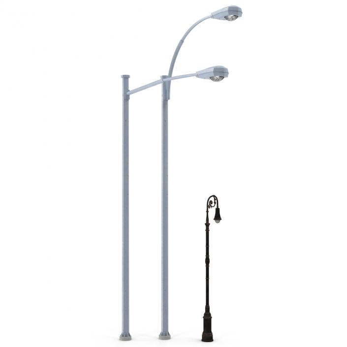 3D Street Lamps Collection model