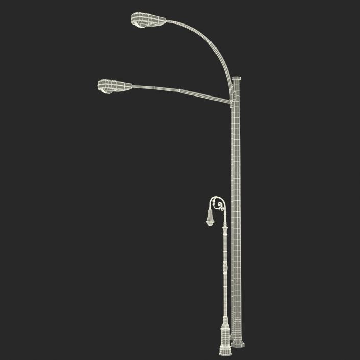 3D Street Lamps Collection model