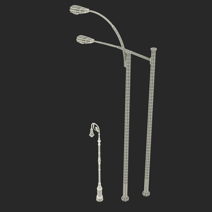 3D Street Lamps Collection model