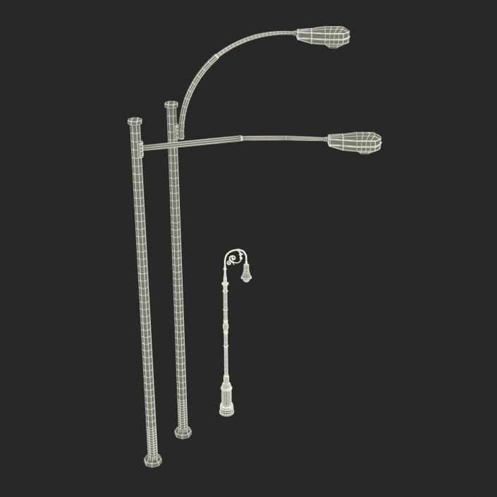 3D Street Lamps Collection model