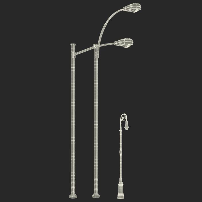 3D Street Lamps Collection model