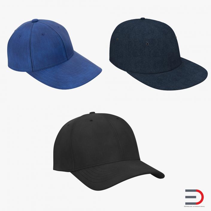 Baseball Hats Collection 3D model