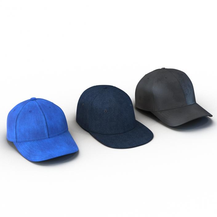 Baseball Hats Collection 3D model