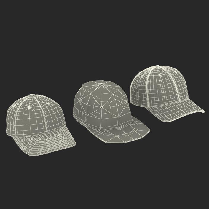 Baseball Hats Collection 3D model