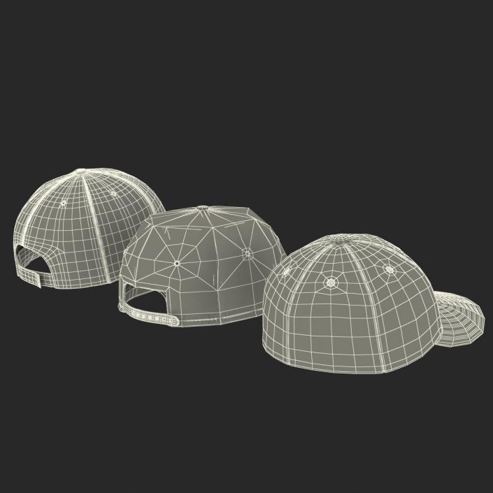 Baseball Hats Collection 3D model