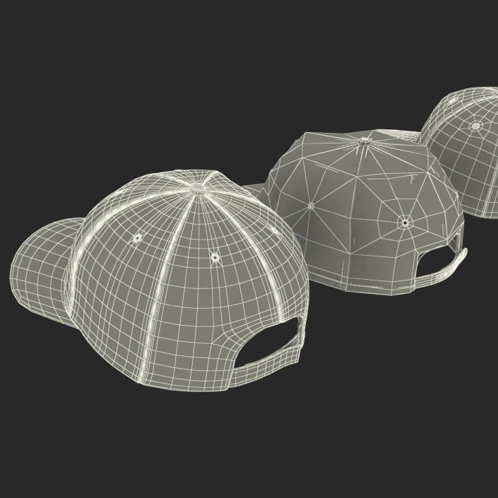 Baseball Hats Collection 3D model