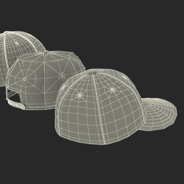 Baseball Hats Collection 3D model