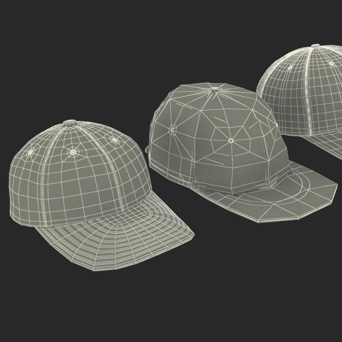 Baseball Hats Collection 3D model