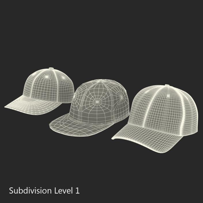 Baseball Hats Collection 3D model