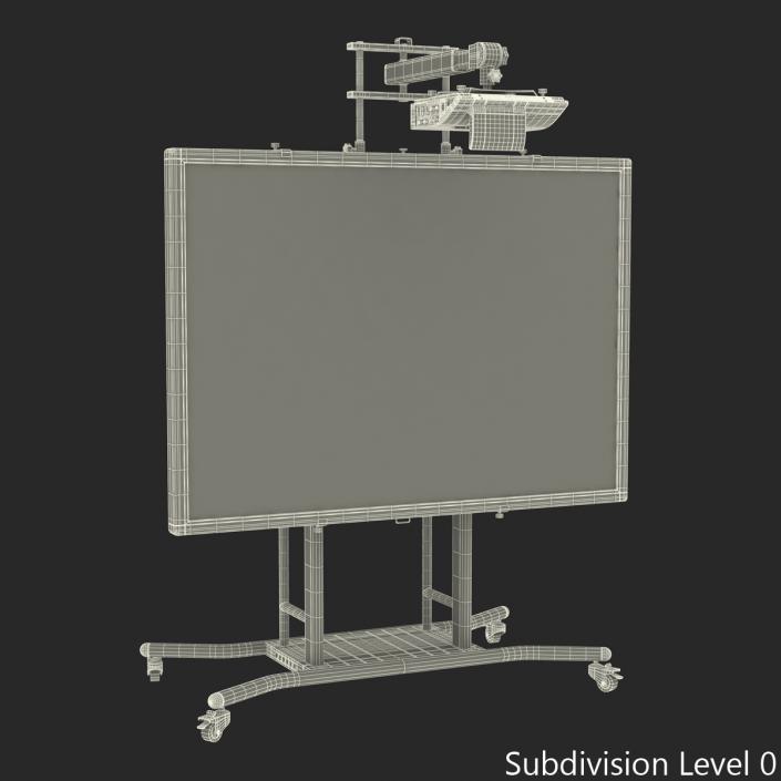 Interactive Whiteboard Mobile Stand Set 3D model