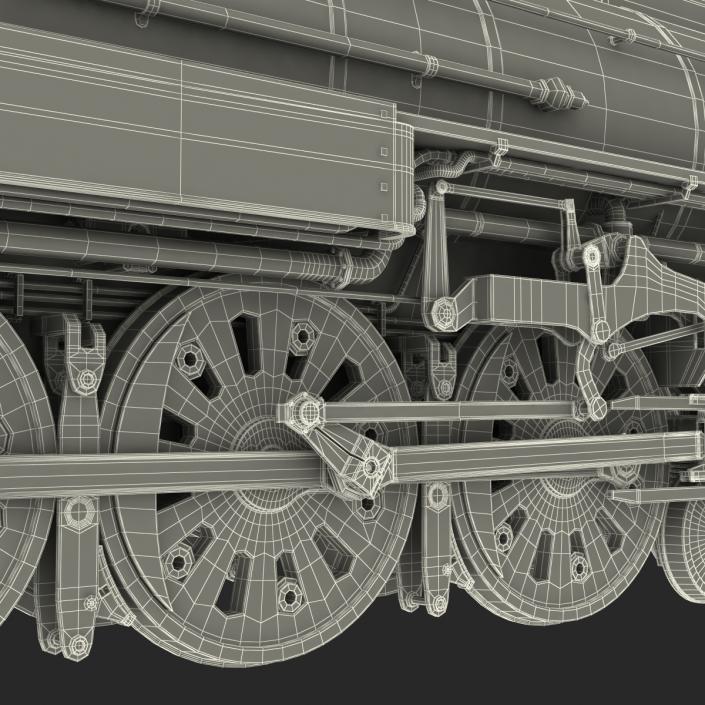 3D NYC Dreyfuss Hudson Steam Locomotive Rigged model