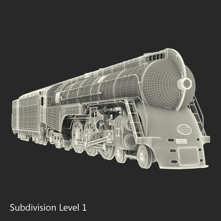 3D NYC Dreyfuss Hudson Steam Train Rigged model