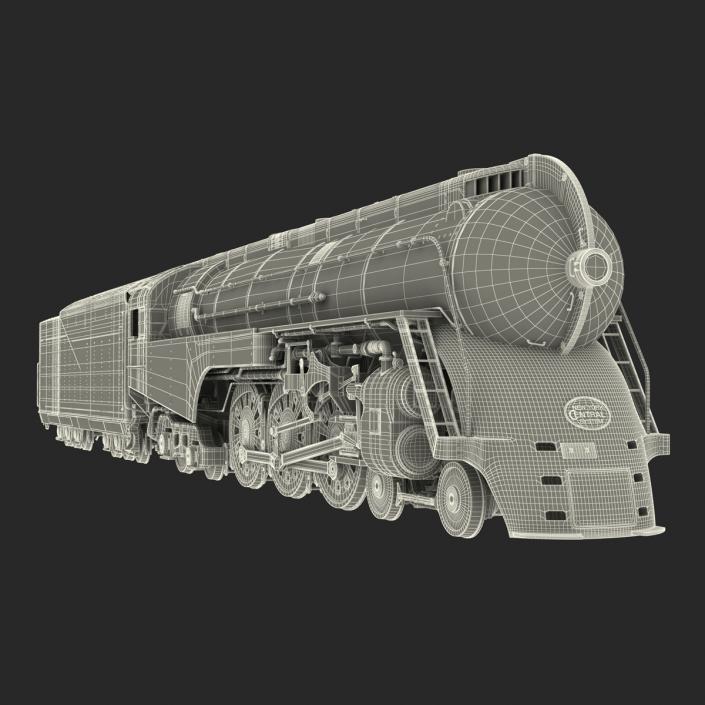 3D NYC Dreyfuss Hudson Steam Train Rigged model