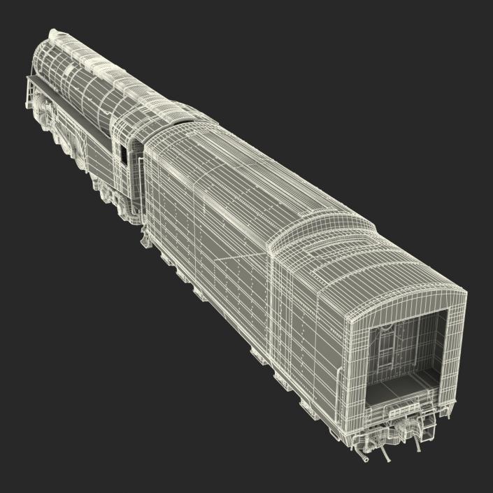 3D NYC Dreyfuss Hudson Steam Train Rigged model