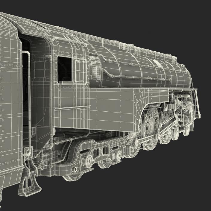 3D NYC Dreyfuss Hudson Steam Train Rigged model