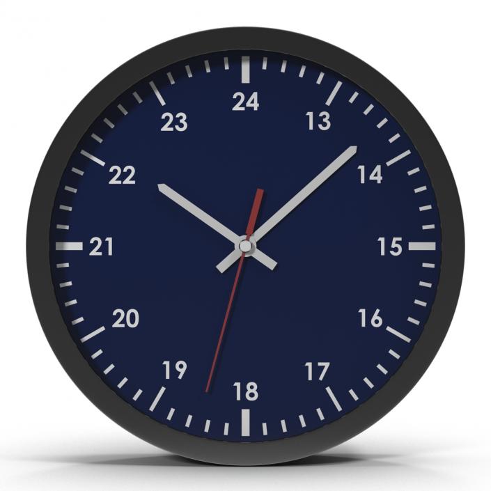 Office Clock Blue 3D