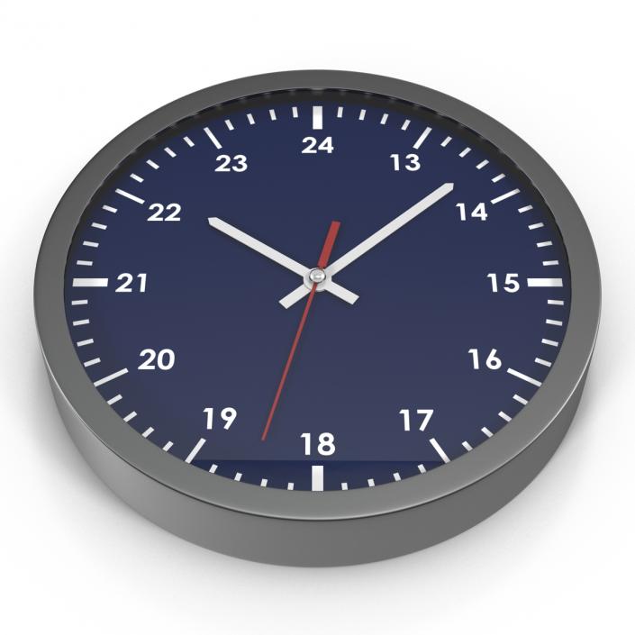 Office Clock Blue 3D