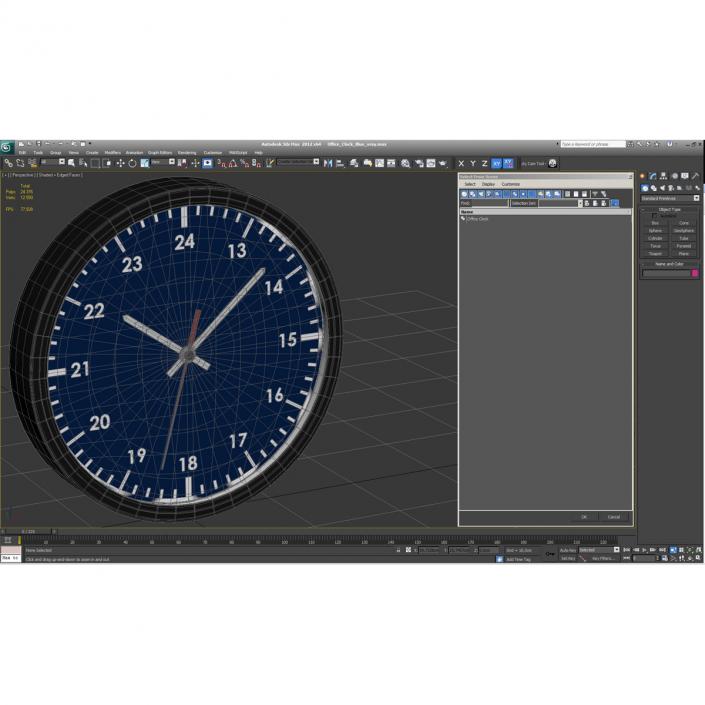 Office Clock Blue 3D