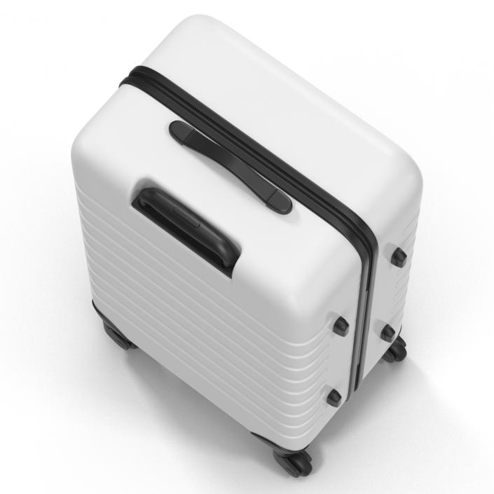 3D Plastic Trolley Luggage Bag White model