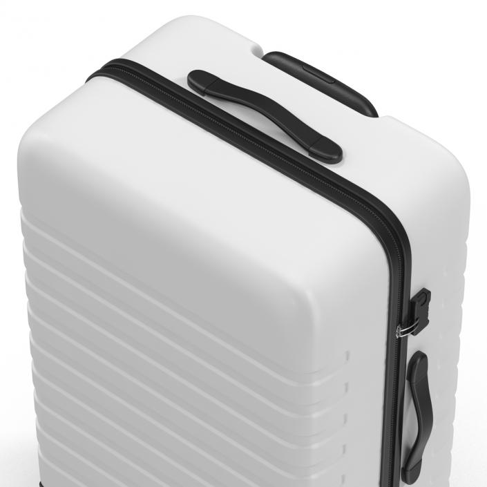 3D Plastic Trolley Luggage Bag White model