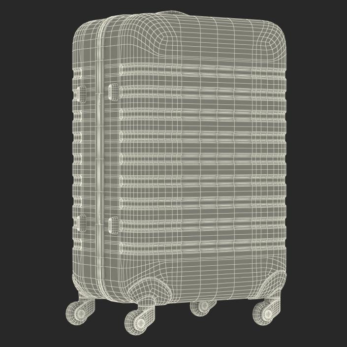 3D Plastic Trolley Luggage Bag White model