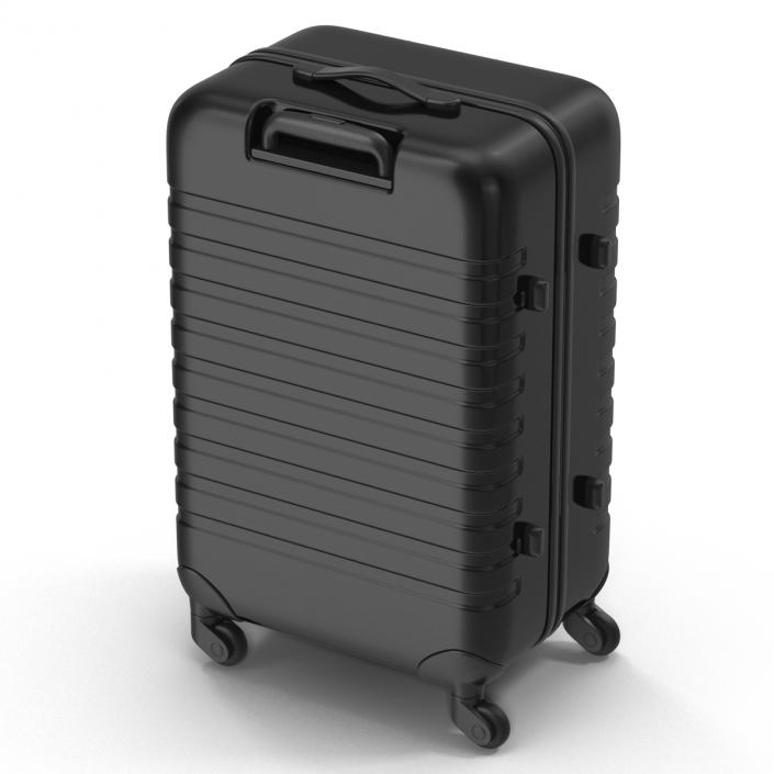 3D Plastic Trolley Luggage Bag Black model