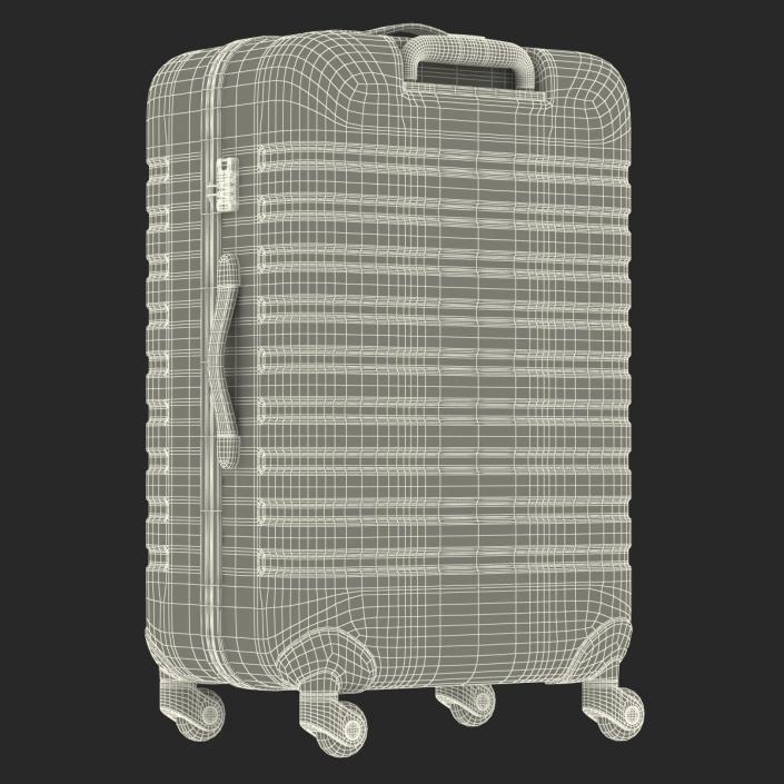 3D Plastic Trolley Luggage Bag White model