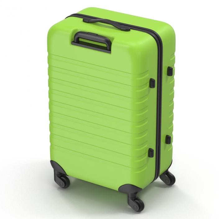 3D Plastic Trolley Luggage Bag Green model