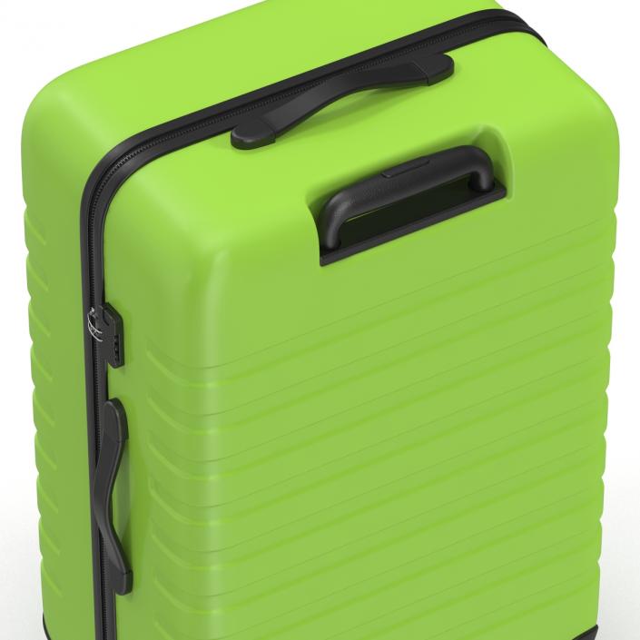 3D Plastic Trolley Luggage Bag Green model