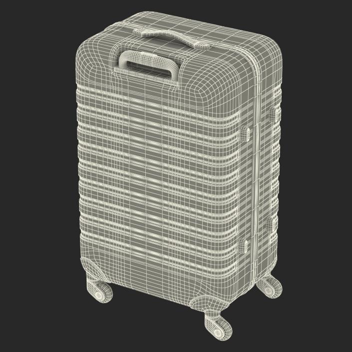 3D Plastic Trolley Luggage Bag Green model