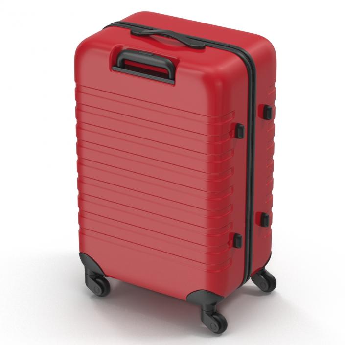 3D Plastic Trolley Luggage Bag Red