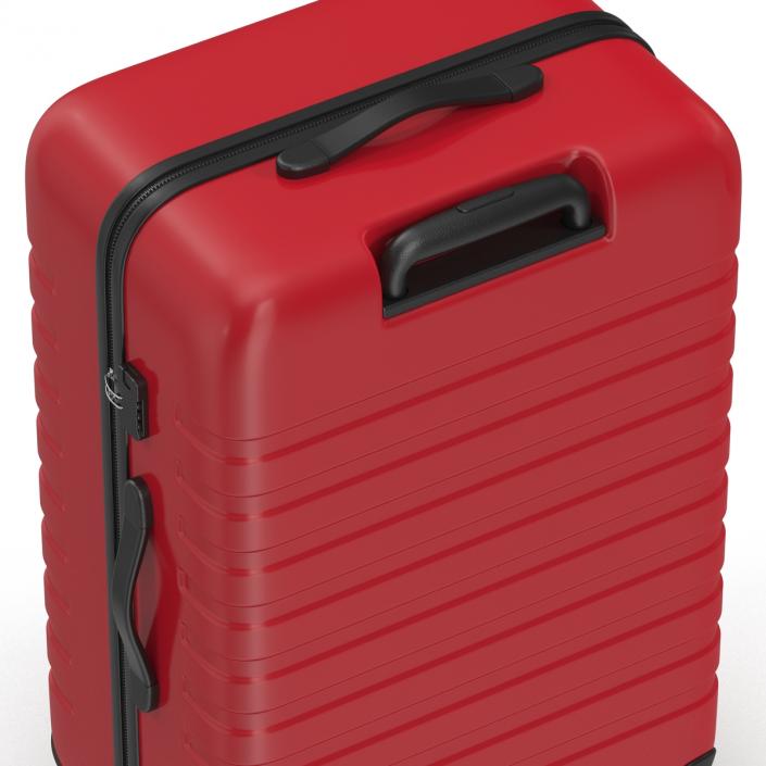 3D Plastic Trolley Luggage Bag Red