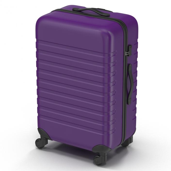 Plastic Trolley Luggage Bag Violet 3D model