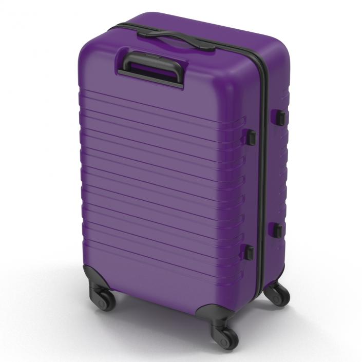 Plastic Trolley Luggage Bag Violet 3D model