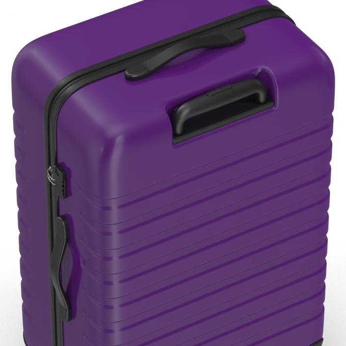 Plastic Trolley Luggage Bag Violet 3D model